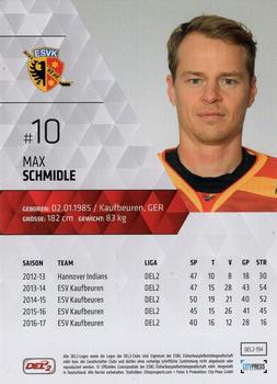 2017-18 Playercards (DEL2) #194 Max Schmidle Back
