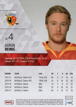2017-18 Playercards (DEL2) #DEL2-204 Aaron Reinig Back