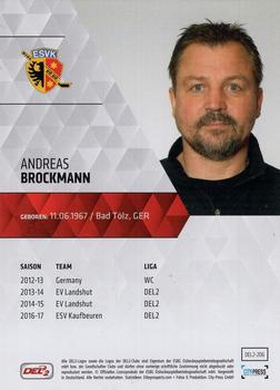 2017-18 Playercards (DEL2) #206 Andreas Brockmann Back