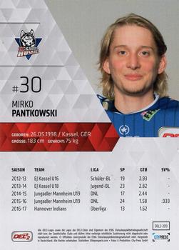 2017-18 Playercards (DEL2) #209 Mirko Pantkowski Back