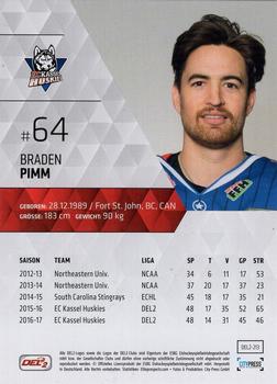 2017-18 Playercards (DEL2) #213 Braden Pimm Back