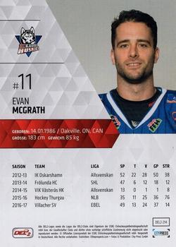 2017-18 Playercards (DEL2) #DEL2-214 Evan McGrath Back