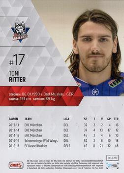 2017-18 Playercards (DEL2) #221 Toni Ritter Back
