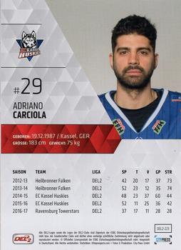 2017-18 Playercards (DEL2) #223 Adriano Carciola Back