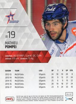 2017-18 Playercards (DEL2) #247 Mathieu Pompei Back