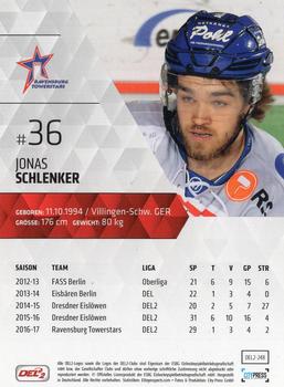 2017-18 Playercards (DEL2) #DEL2-248 Jonas Schlenker Back
