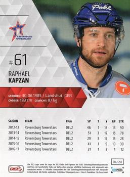 2017-18 Playercards (DEL2) #250 Raphael Kapzan Back