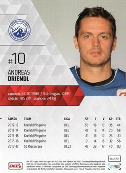 2017-18 Playercards (DEL2) #DEL2-257 Andreas Driendl Back