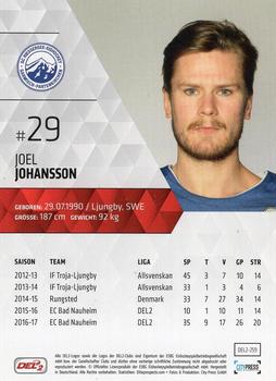 2017-18 Playercards (DEL2) #259 Joel Johansson Back