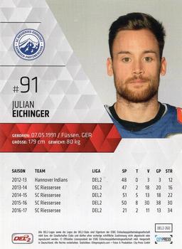 2017-18 Playercards (DEL2) #DEL2-260 Julian Eichinger Back
