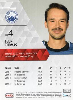 2017-18 Playercards (DEL2) #262 Felix Thomas Back