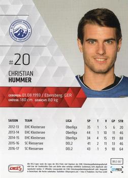 2017-18 Playercards (DEL2) #267 Christian Hummer Back