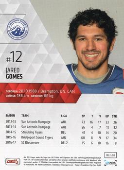 2017-18 Playercards (DEL2) #269 Jared Gomes Back