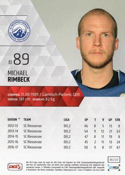 2017-18 Playercards (DEL2) #272 Michael Rimbeck Back