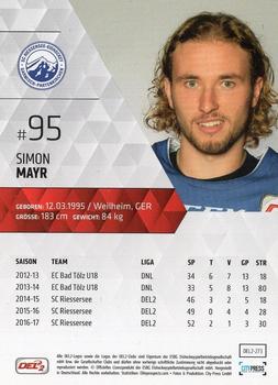 2017-18 Playercards (DEL2) #273 Simon Mayr Back
