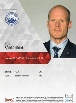 2017-18 Playercards (DEL2) #275 Toni Soderholm Back