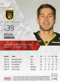 2017-18 Playercards (DEL2) #286 Michael Endrass Back