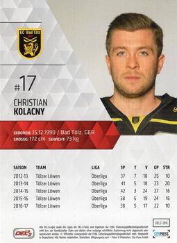 2017-18 Playercards (DEL2) #288 Christian Kolacny Back
