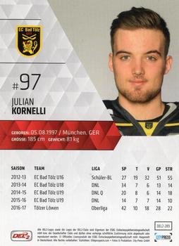 2017-18 Playercards (DEL2) #289 Julian Kornelli Back