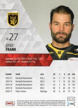 2017-18 Playercards (DEL2) #296 Josef Frank Back