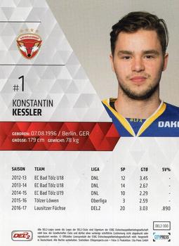 2017-18 Playercards (DEL2) #300 Konstantin Kessler Back