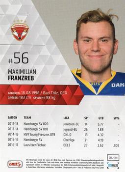 2017-18 Playercards (DEL2) #301 Maximilian Franzreb Back