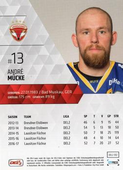 2017-18 Playercards (DEL2) #302 Andre Mucke Back