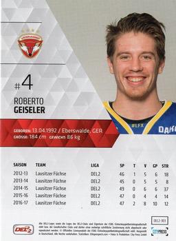 2017-18 Playercards (DEL2) #303 Roberto Geiseler Back