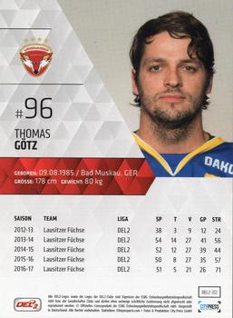 2017-18 Playercards (DEL2) #312 Thomas Gotz Back