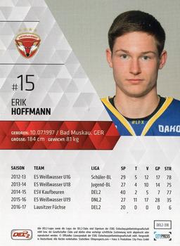 2017-18 Playercards (DEL2) #DEL2-318 Erik Hoffmann Back