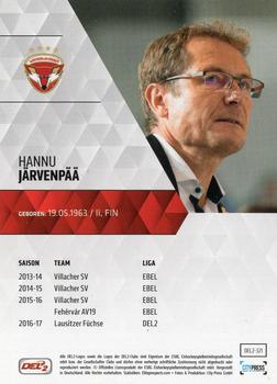2017-18 Playercards (DEL2) #DEL2-321 Hannu Järvenpää Back