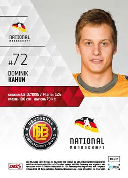 2017-18 Playercards (DEL2) #DEL2-331 Dominik Kahun Back