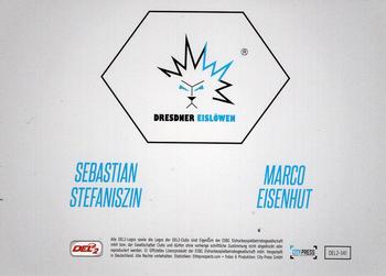 2017-18 Playercards (DEL2) #341 Sebastian Stefaniszin / Marco Eisenhut Back