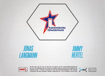 2017-18 Playercards (DEL2) #347 Jonas Langmann / Jimmy Hertel Back