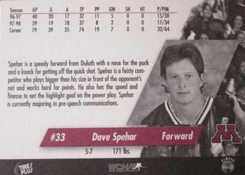 1998-99 Minnesota Golden Gophers (NCAA) #NNO Dave Spehar Back