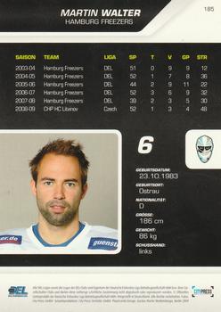 2009-10 Playercards Premium Serie (DEL) #185 Martin Walter Back
