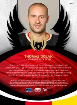 2009-10 Playercards Hauptserie (DEL) - Home Grown #HG03 Thomas Dolak Back