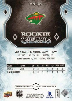 2018-19 Upper Deck Black Diamond - Rookie Gems #RG-JG Jordan Greenway Back