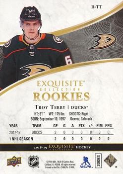 2018-19 Upper Deck Black Diamond - Exquisite Collection Rookies #R-TT Troy Terry Back