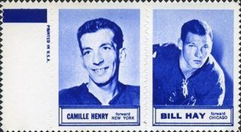 1961-62 Topps - Stamp Pairs #NNO Camille Henry / Bill Hay Front