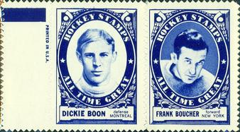 1961-62 Topps - Stamp Pairs #NNO Dickie Boon / Frank Boucher Front