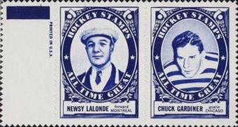 1961-62 Topps - Stamp Pairs #NNO Newsy Lalonde / Chuck Gardiner Front
