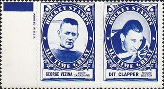 1961-62 Topps - Stamp Pairs #NNO Georges Vezina / Dit Clapper Front