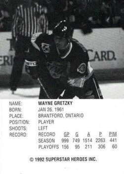 1992-93 SuperStar Heroes #NNO Wayne Gretzky Back