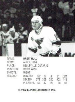 1992-93 SuperStar Heroes #NNO Brett Hull Back