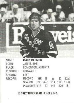 1992-93 SuperStar Heroes #NNO Mark Messier Back