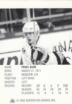 1992-93 SuperStar Heroes Promos (Unlicensed) #NNO Pavel Bure Back