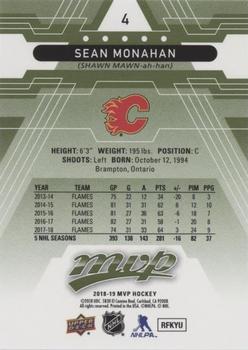 2018-19 Upper Deck MVP - Green Script #4 Sean Monahan Back