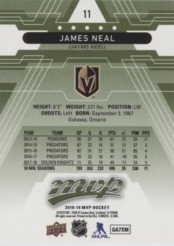 2018-19 Upper Deck MVP - Green Script #11 James Neal Back