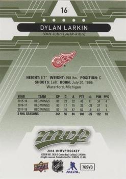 2018-19 Upper Deck MVP - Green Script #16 Dylan Larkin Back